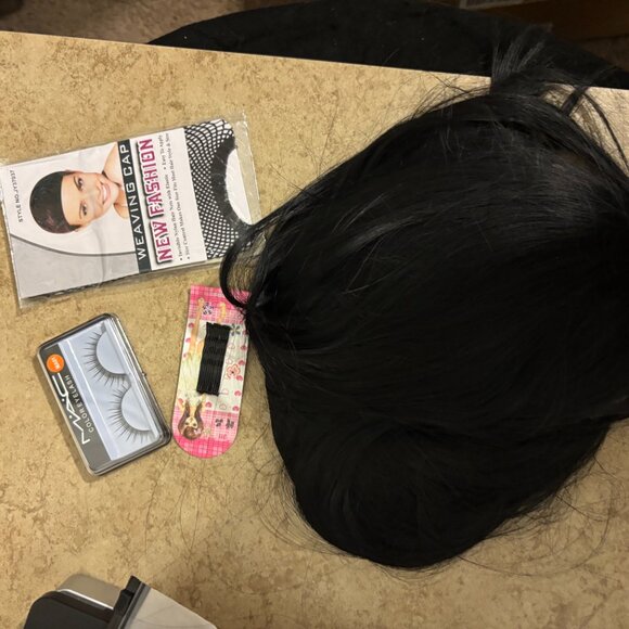 NEW 22-Inch Straight V Part Wig Synthetic Hair Long Black Half Wig Glueless - Picture 8 of 8